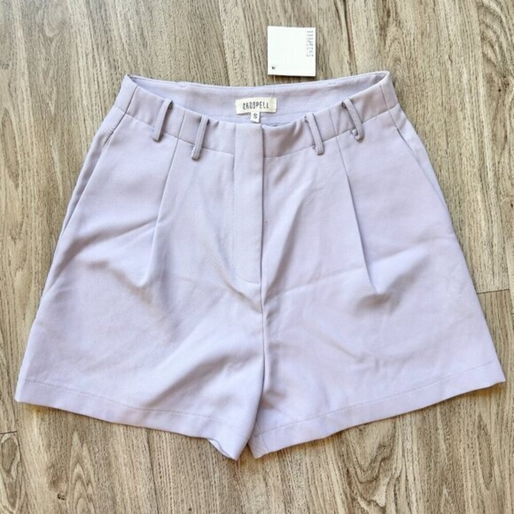 Ghospell Lavender Purple Pleated High Waisted Trouser Shorts Size S NWT